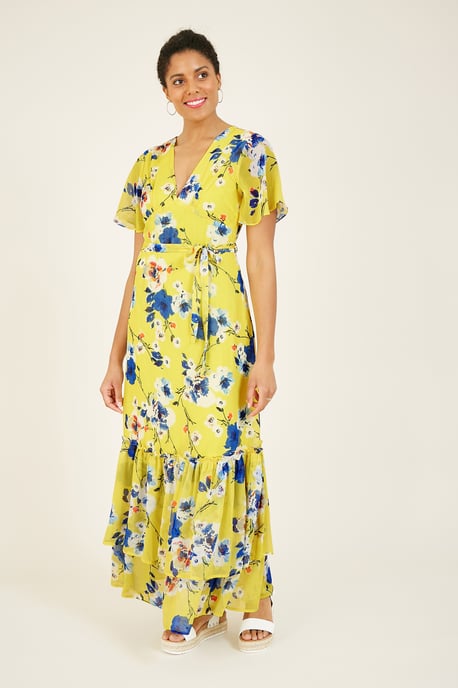 Yumi Yellow Floral Maxi Dress