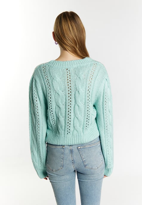 Mymo Strickcardigan Damen Aqua - Image 4