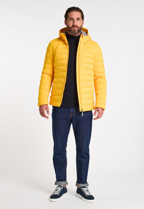 Dreimaster Wattierte Steppjacke Herren Gelb - Image 4