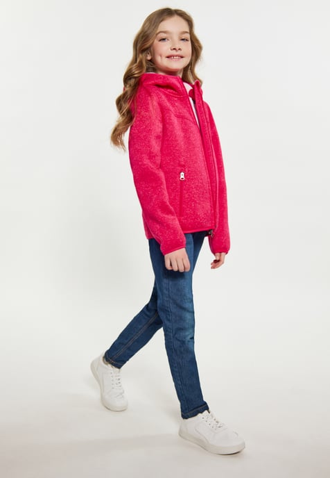 Schmuddelwedda Strickfleeceblouson Mädchen (Kids) Himbeerrosa Melange - Image 2