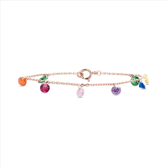 Luxenter Rolcon bracelet in 925 sterling silver and multicoloured zirconia with 18K rose gold plated finish