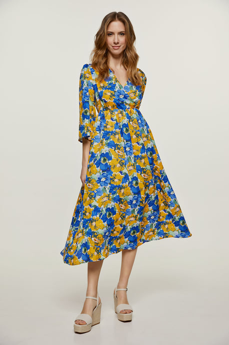 Florales Empire-Linien-Midikleid - Image 1