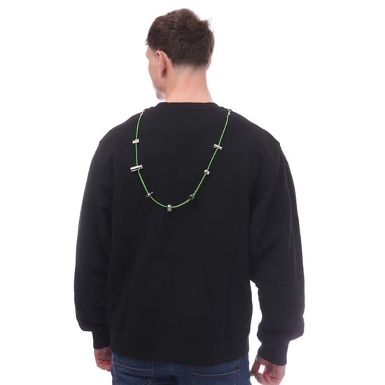 Baumwoll-Rundhals-Sweatshirt mit abnehmbarer Halskette in Schwarz - Image 2