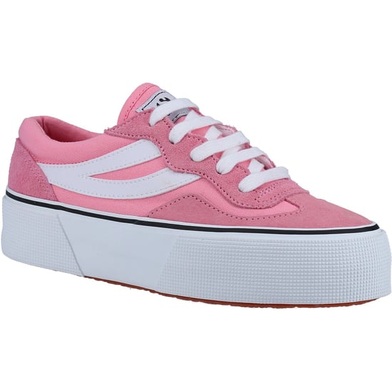 Superga 3041 Revolley Colorblock Platform Leder Damen Rosa/Weiß Turnschuhe - Image 1