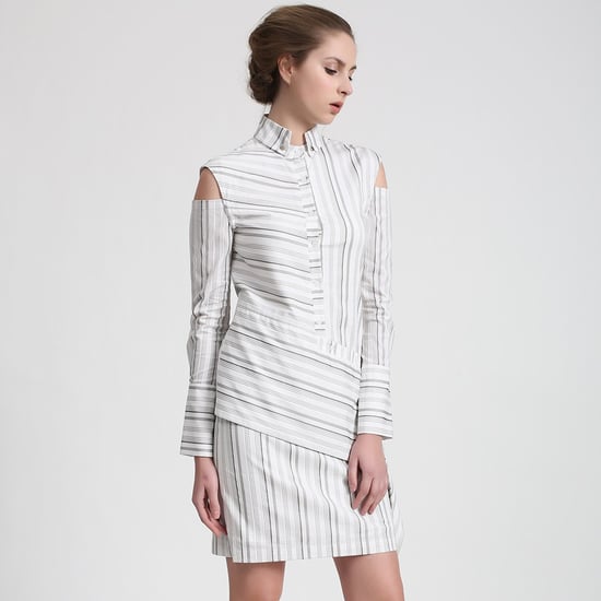 Strukturiertes Hemdkleid mit abnehmbaren Ärmeln - Image 5