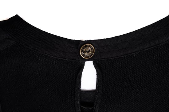 schwarzes gewebtes Top mit strukturiertem Druck - Image 5