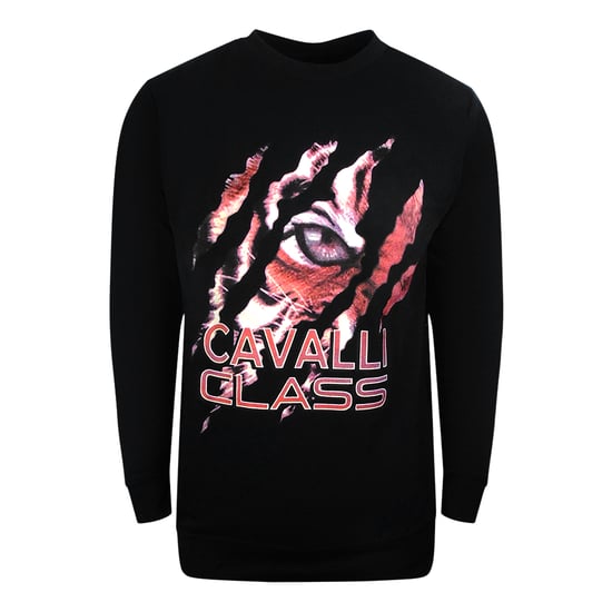 Cavalli Class Peeking Tiger Design Schwarzes Sweatshirt - Image 1