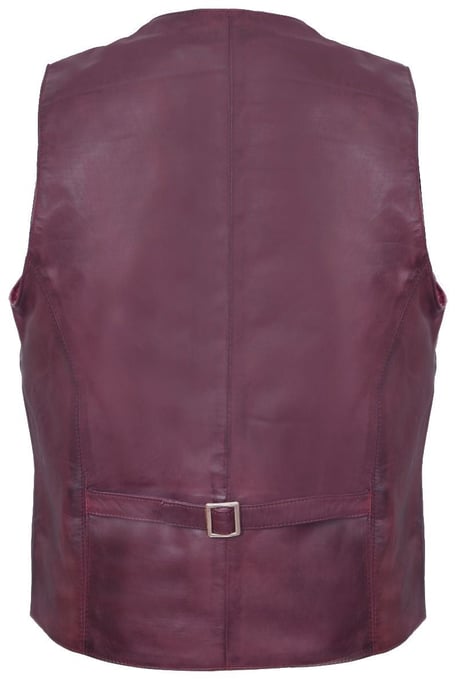 Hellbraune Lederweste, formelle traditionelle Gilet-Weste - Image 3
