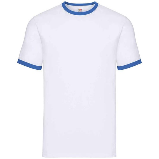 Fruit of the Loom - "Ringer" T-Shirt für Herren (Weiß/Königsblau) - Image 1