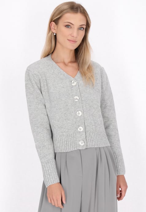 Dreimaster Cardigan Damen Grau Melange - Image 3
