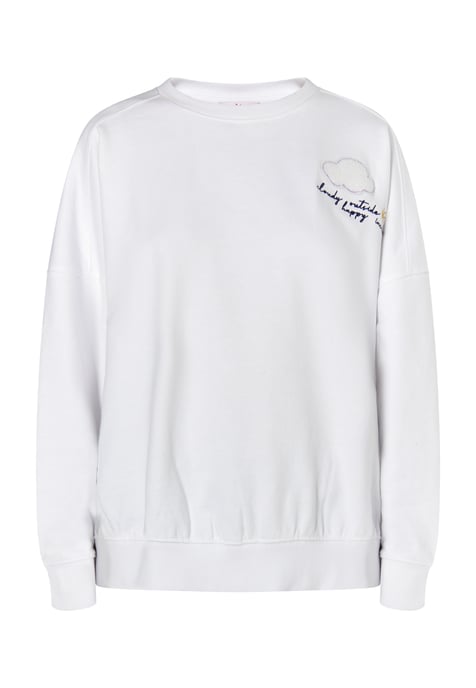 Mymo Sweatshirt mit Rundhalsausschnitt Damen weiss - Image 1