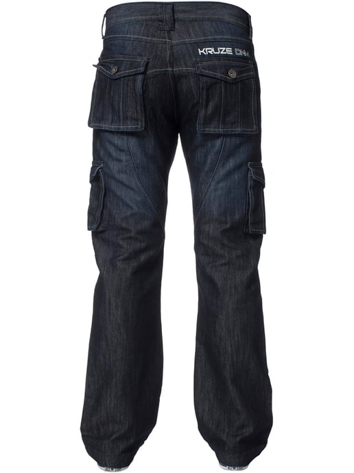 Kruze | Mens Cargo Combat Jeans - Dunkelblau - Image 4