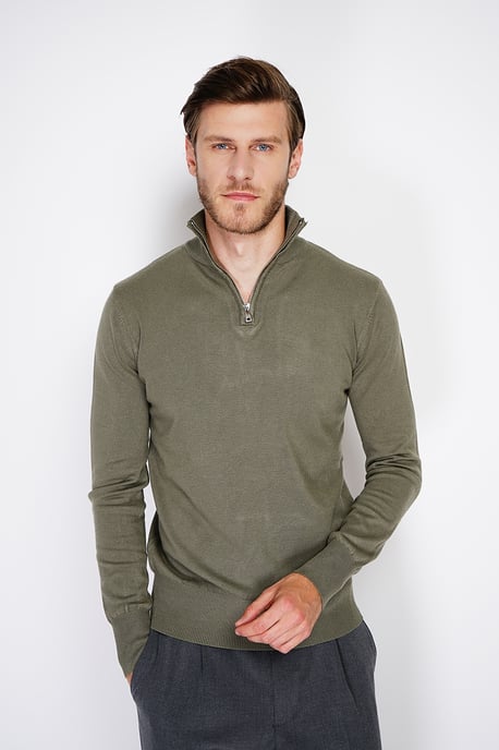 William de Faye - Kurzer Reißverschluss - Khaki - Image 3