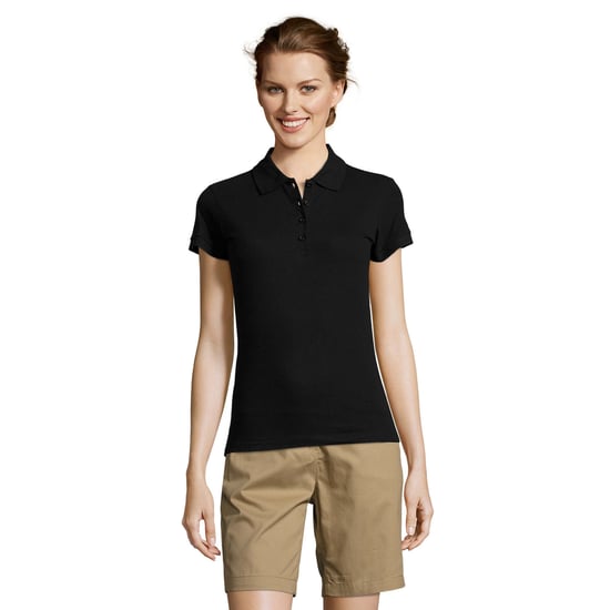 SOLS Womens/Ladies People Pique Kurzarm-Poloshirt aus Baumwolle (Schwarz) - Image 5