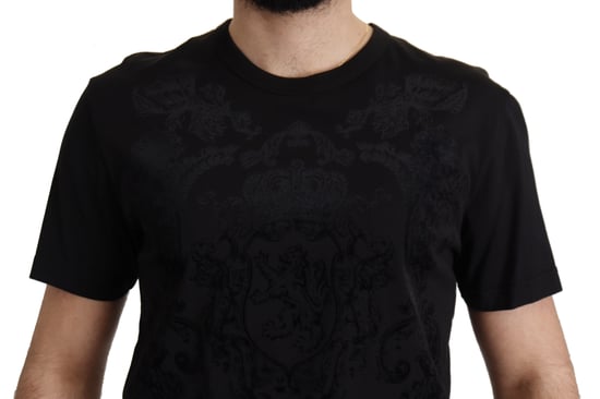Dolce & Gabbana Schwarzes DG Baroque Baumwolle Rundhals T-Shirt für Herren - Image 2