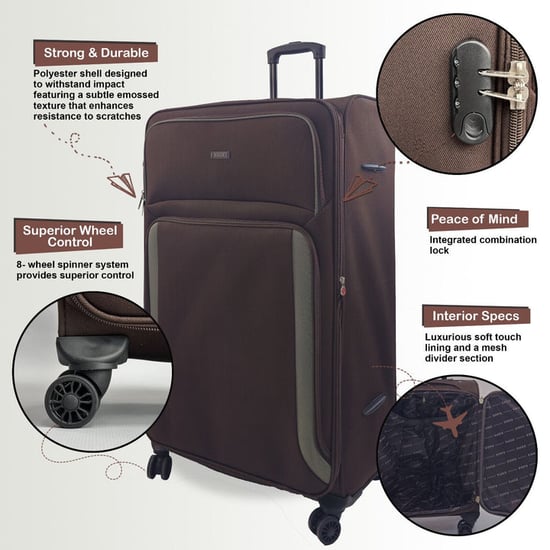 Soft 8 Wheel Luggage Light Travel Suitcases
