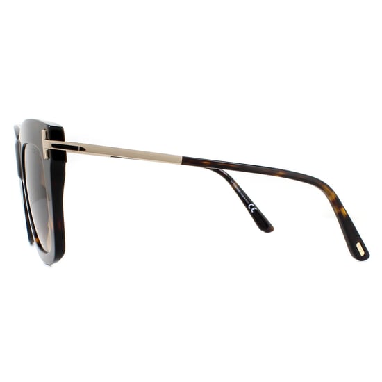 Tom Ford Square Womens Dark Havana Brown Gradient Sonnenbrille - Image 3