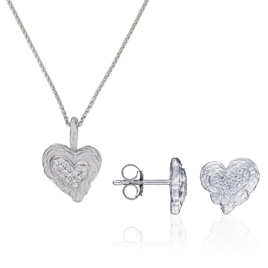 Orphelia 'Hazel' Women's 925 Sterling Silver Set: Chain-Pendant + Earrings - Silver SET-7082