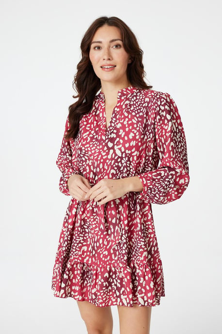 Animal Print Short Smock Dress