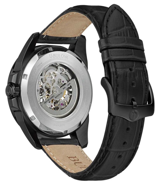 Bulova Sutton Skeleton Herren Schwarz Uhr 98A304 - Image 2