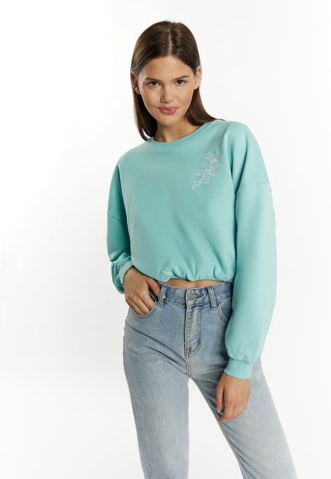 Mymo Sweatshirt kurz Damen Aqua - Image 3