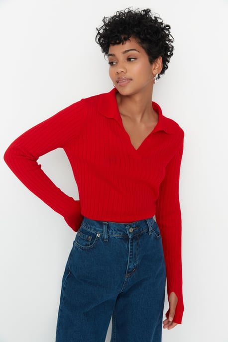 Trendyol Damen Unifarben Pullover - Image 1