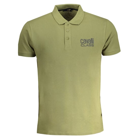 Cavalli Class Bold Logo Grünes Poloshirt - Image 1