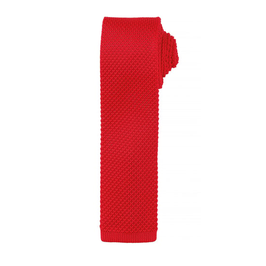 Premier Mens Slim Textured Knit Effect Krawatte (2er-Pack) (Rot) - Image 1