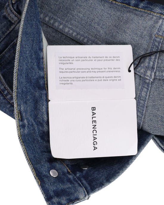 Balenciaga Slim Fit Zerrissene Jeans aus blauer Baumwolle - Image 6