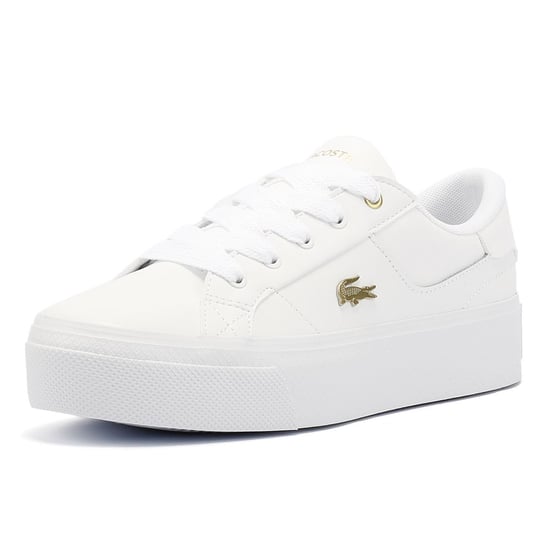 Lacoste Ziane Platform Leder Damen Weiße Turnschuhe - Image 3