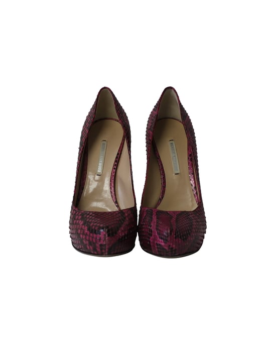 Nicholas Kirkwood Pumps aus lila Leder mit Schlangenprägung - Image 2