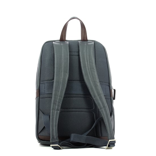 Laptop Backpack in leather 14.0 Piquadro BLU/MARRONE - Image 3