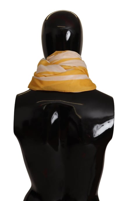Dolce & Gabbana Women's Yellow White Striped Portocervo Shawl Scarf
