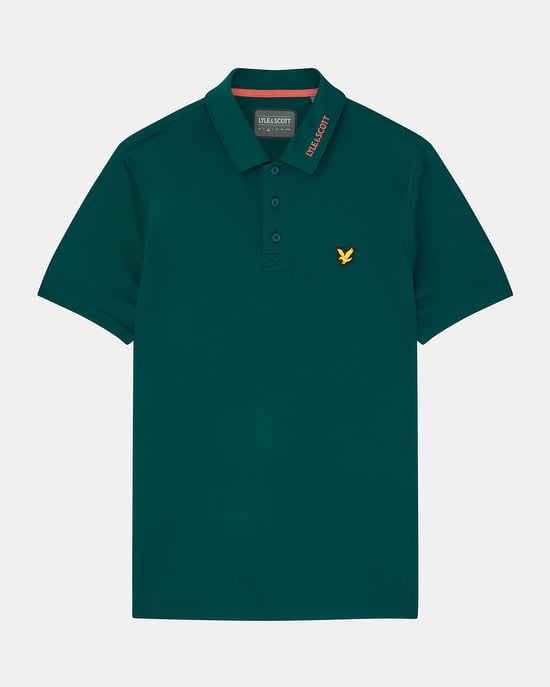 Lyle & Scott Golf Kragen Logo Technisches Poloshirt in Grün - Image 5