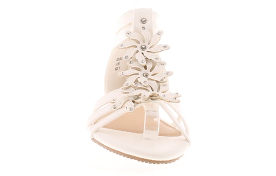 Platino Womens Gladiator Strappy Sandals Floella Zip white
