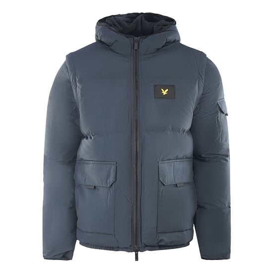 Lyle & Scott 2 in 1 Ripstop-Pufferjacke in Marineblau - Image 1