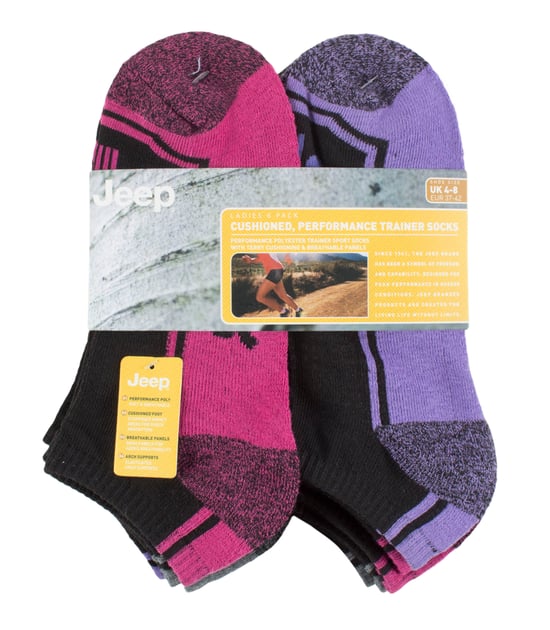 JEEP - 6 Paar Damen Performance Poly Low Knöchel Länge Trainer Socken - Image 2