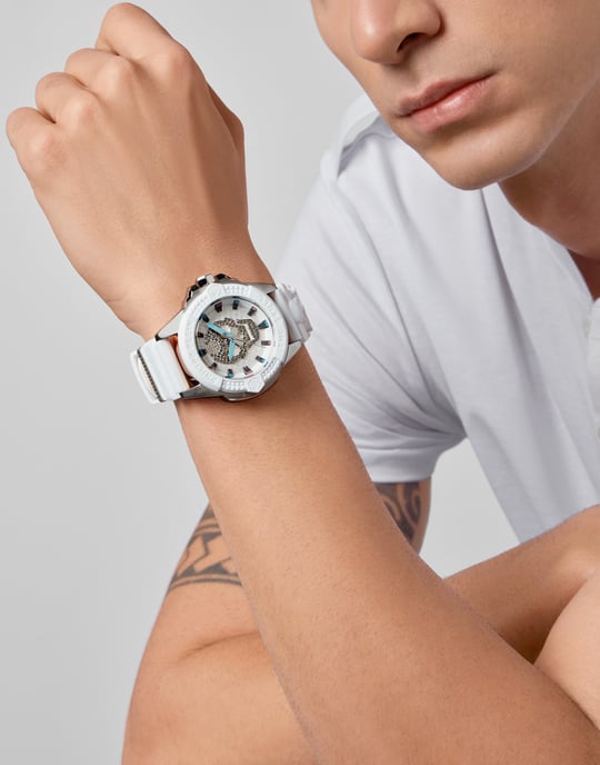 Philipp Plein The $kull Weiß Unisex Armbanduhr PWAAA1521 - Image 3