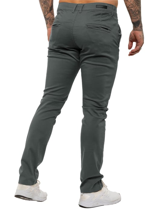 Enzo | Herren Slim Fit Stretch Chino Jeans - Grau - Image 3