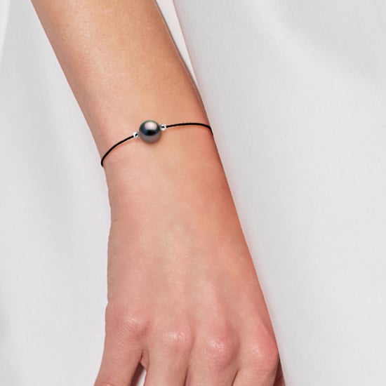 DIADEMA - Bracelet - Love Bond - Black Nylon - Tahitian Pearl - Rainbow