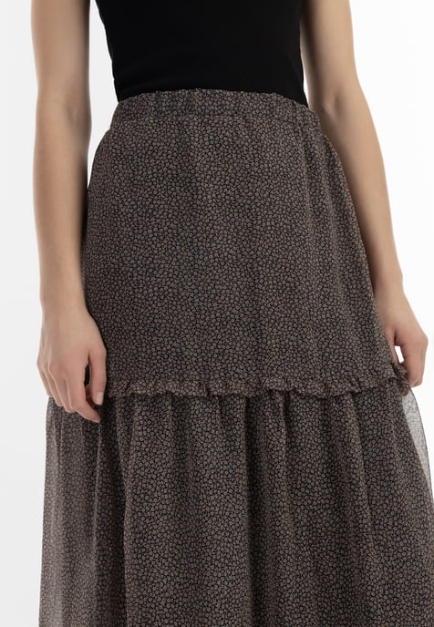 Dreimaster Maxirock Damen Schwarz Wollweiss - Image 5