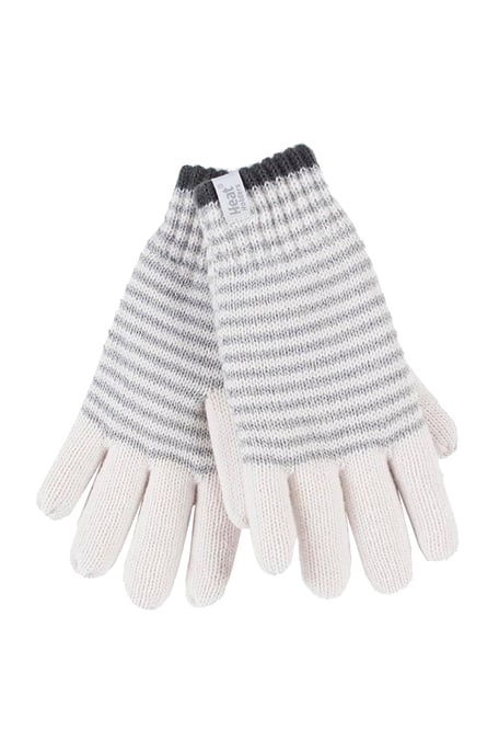 Heat Holders - Gestreifte, mit Fleece gefütterte Thermohandschuhe für Damen - Image 1