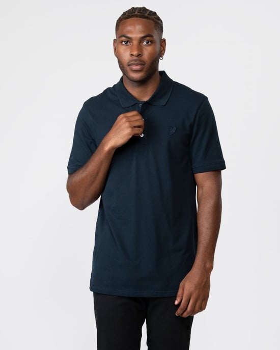 Lyle & Scott Tonal Eagle Marineblaues Poloshirt - Image 1