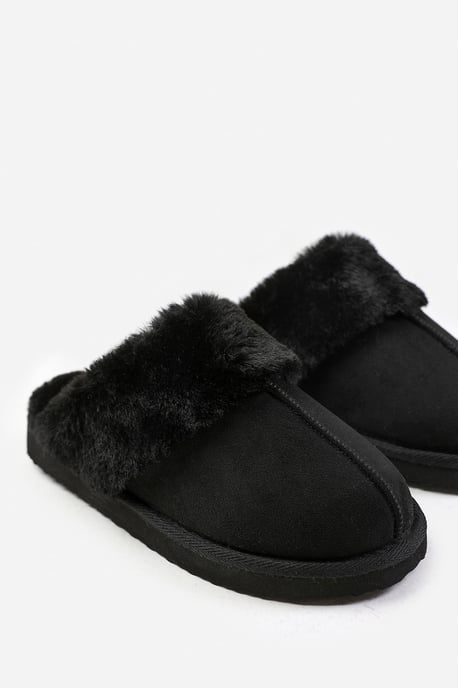 Wheres That From Womens 'Comfort' Slip On Slippers With Fur Trim