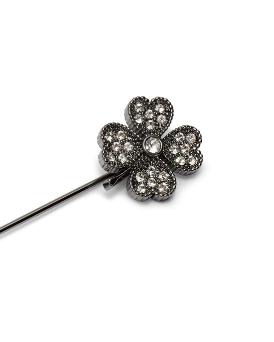 Ted Baker Lukk Four Leaf Clover Lapel Pin, Gunmetal