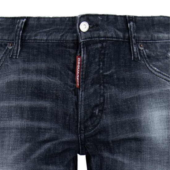Dsquared2 Relaxed Long Crotch Reinforced Ripped Black Jeans