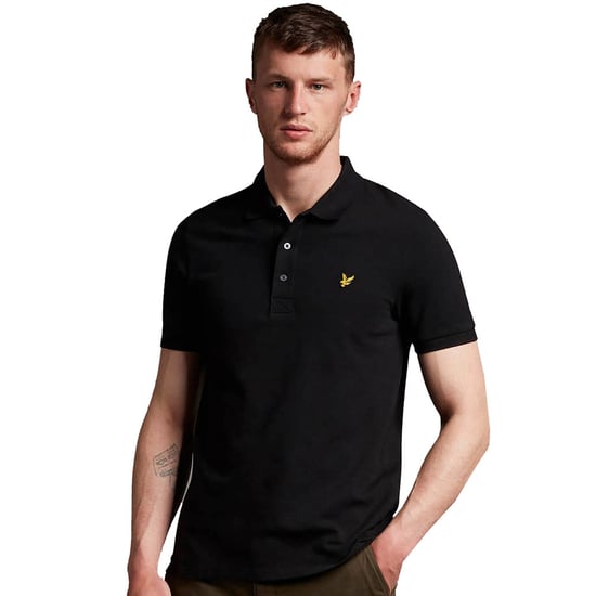 Lyle & Scott Einfarbiges Poloshirt in Schwarz - Image 1