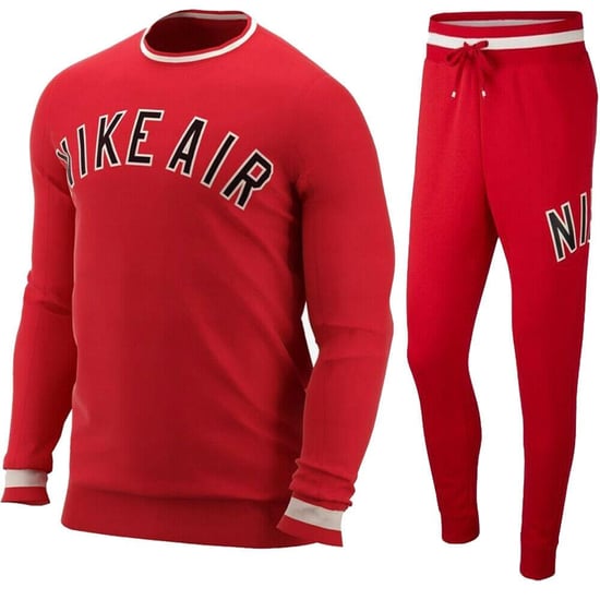 Nike Air Fleece Full Crewneck Trainingsanzug Set Rot - Image 1