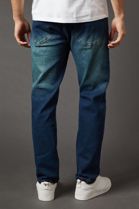 Dark Vintage Wash Stretch Straight Jeans