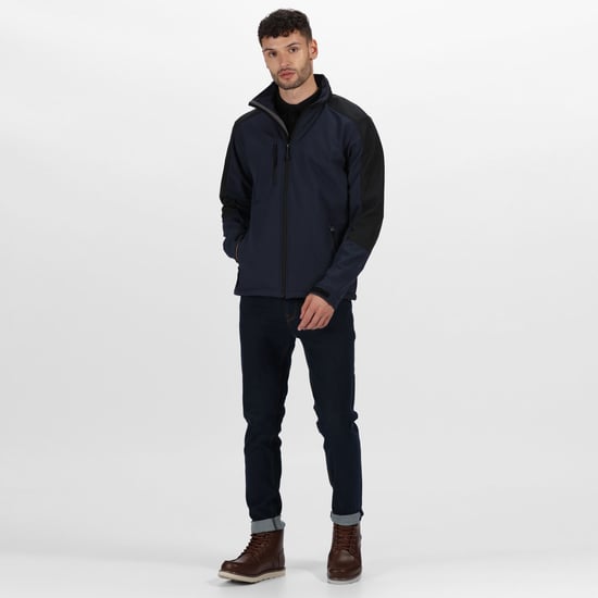 Regatta Mens Hydroforce 3-Layer Softshell Jacket (Wind Resistant, Water Repellent & Breathable) (Navy/Black)